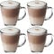 Get Goods 350ml Latte Glasses - Thick Toughened Glass Mugs - Coffee/Tea/Espresso/Cappuccino - Dishwasher Safe (4 glasses), 0.35 liters