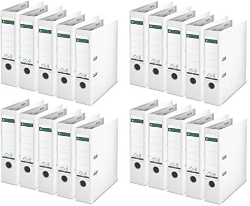 20er Maxi Sparpack Leitz 10105001 Plastik Qualitäts-Ordner 180° (mit Schlitzen, A4, breit) (20)