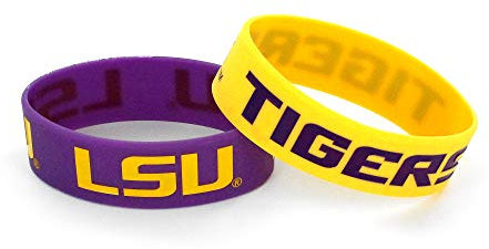 Aminco NCAA LSU Tigers Silikon-Gummi-Armband, 2 Stück