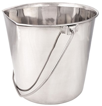 Pro Select Futternapf zum Aufhängen, Edelstahl Flach-seitige Blecheimer – langlebig Blecheimer für Zäune, Käfige, Kisten, oder Hütten, – 20,3 cm Camping-Schmortopf