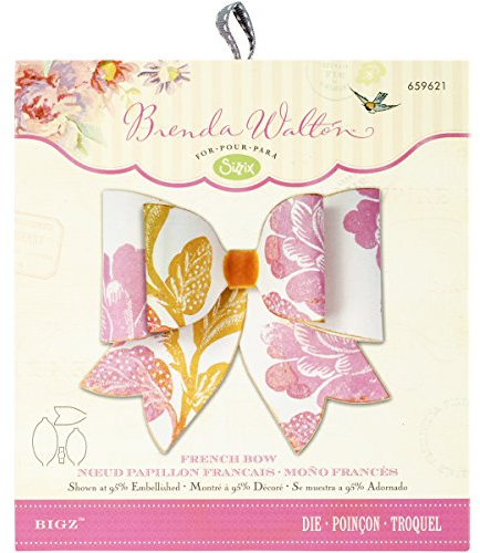Sizzix Bigz Schablone 659621, Schleife von Brenda Walton, eine Größe, Plastik/Holz/Stahl, mehrfarbig, 10.8cm x 5.7cm - 3.5cm x 1.3cm