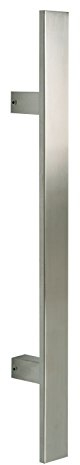 Edelstahl Haustür Stangengriff aus Flachprofil gerade Stützen Länge: 400mm