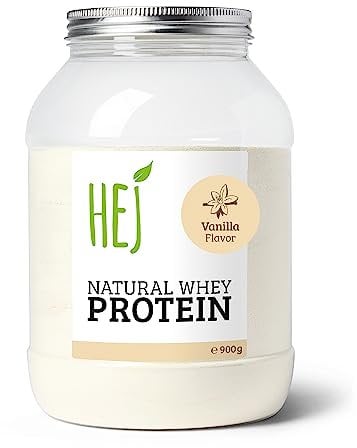 HEJ Whey Protein Pulver - Eiweißpulver für Muskelaufbau & Fitness - 22,8g Eiweiß pro Portion - Als Shake oder Zutat - Vanilla 900g