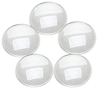 Dophee 10Pcs Crystal Clear Runde Cabochons Flache Rückseite Glaskuppel für DIY Schmuckherstellung 30mm