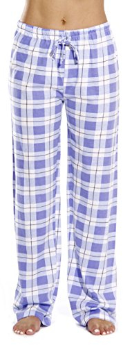 Just Love Damen-Pyjamahose aus Plüsch, Petite bis Übergröße, Immergrün - Plaid, Groß