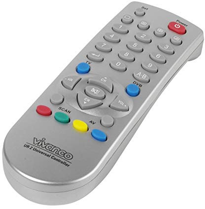 Vivanco Universal 2in1 TV/DVB - Mando a distancia universal para TV, plateado