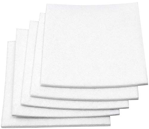 Adsamm® / 5 x Selbstklebende Filzplatten/Weiß / 100x100 mm/quadratisch / 3.5 mm starker Klebefilz in Platten/Möbel- und Bodenschutz