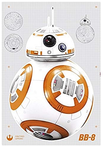 Komar Deco-Sticker | Star Wars BB-8 | Größe 100 x 70 cm, Wandtattoo, Kinderzimmer, Jugendzimmer, Sticker, Wandaufkleber, Wandgestellatung, Wandbild | 14726h