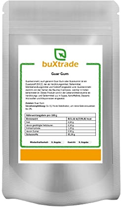 Guar Gum | Guarkernmehl | E412 | 5000 CPS | glutenfrei | vegan | pflanzlich | Buxtrade | VERSCHIEDENE GRÖßEN