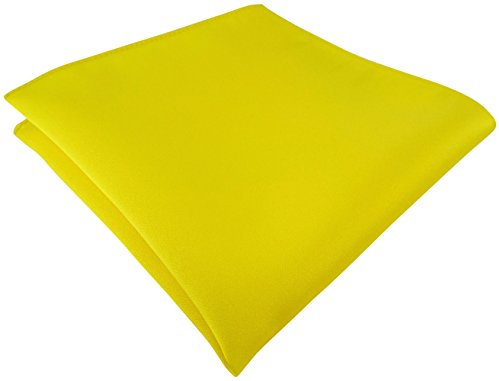 TigerTie Satin Einstecktuch in gelb einfarbig Uni - Tuch Polyester - Größe 26 x 26 cm