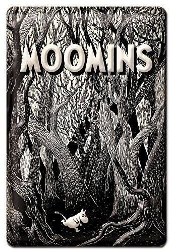 Logoshirt® Moomins I Mumin im Wald I Blechschild Retro I 3D Motiv I Schwarz-Weiss I 20x30cm