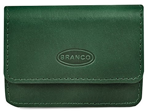 Sehr Kleine Geldbörse/Mini Münzbörse Größe XS aus Leder, für Damen und Herren, Jäger-Grün, Branco 108