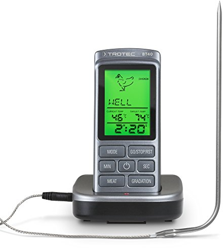 TROTEC 3510205007 BT40 Ofenthermometer | Funk bis 250 °C | BBQ, Grau