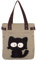 KAUKKO Handtasche mit Katzenmotiv, Khaki-4, Taille unique, Retro