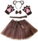 Petitebelle Affenkostüm Stirnband Fliege Schwanz Handschuhe braun Tutu Damenkostüm Gr. One size, braun