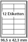 PRIPA Etikettenformat 96,5 x 42,3 mm, 200 Blatt DIN A4 Selbstklebende Etiketten
