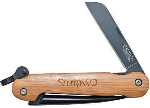 Camillus 18589 Marlin Couteau Pliable avec Manche en Bois et Lame en Titane Mixte Adulte, Marron, 7.5
