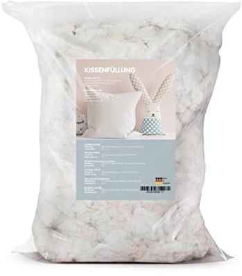 Primaflor - Ideen in Textil 1 kg Füllmaterial Polyesterfasergemisch Watte Kissenfüllung Bastelwatte, Waschbar, Allergikergeeignet, Füllwatte, Füllung für Kissen, Sitzsäcke und Stofftiere