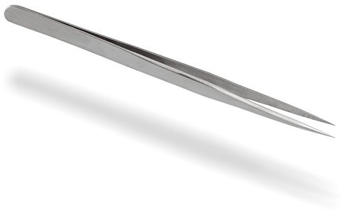 Pince à épiler professionnelle avec extrémités pointues en acier inoxydable pour strass et autres nail art