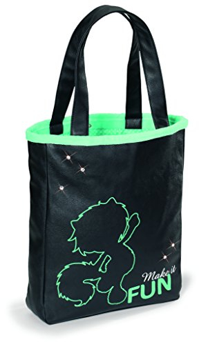 Nici 38125 - Handtasche Shopper Fun, 29 x 37 x 7 cm, schwarz/Mint