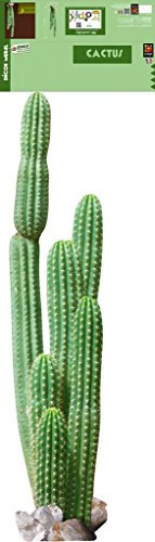 Plage Cactus Decoración Mural Adhesiva Gigante, Vinilo, Verde, 38x0.1x175 cm