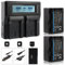 2X Blumax Akku VW-VBT190 2020mAh + Doppelladegerät VW-VBT190 Dual Charger | passend zu diversen Panasonic Kameramodellen || 2 Akkus gleichzeitig Laden