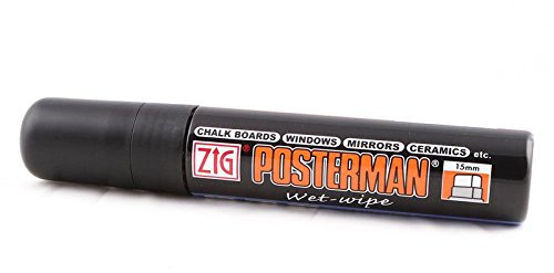 ZIG Kreidemarker Illumigraph 15mm - 5 wasserlösliche Marker schwarz