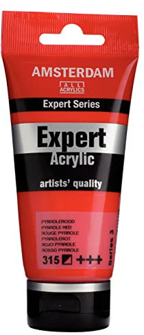 Amsterdam Expert Series Acrylic Paint Tube 75 ml - Rouge pyrrole Rouge 315 - Semi-Opaque, excellente résistance à la lumière - Film durable et flexible avec finition satinée