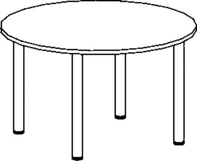 Konferenztisch, Durchm.xH 1200x720 mm, Rund, 4-Fuá -Gestell, Platten-/Gestellfarbe weiá/anthrazit