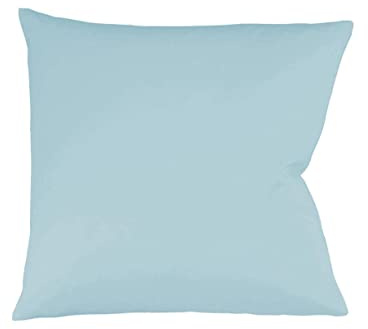 fleuresse Mako-Satin-Kissenbezug Uni Colours türkis 6058 Größe 50x50 cm Eisblau