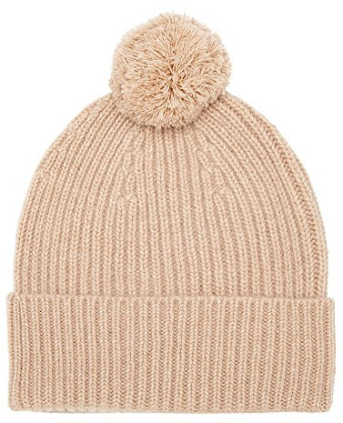 Oxfords Cashmere Bommelmütze aus reinem Kaschmir, Beige