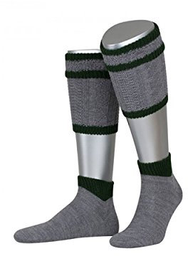 Almbock Loferl grau Herren Wadenwärmer - Oktoberfest Stutzen in mittelgrau - Socken für Wiesn oder Wasen