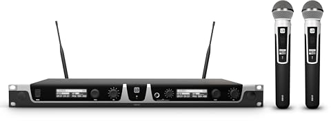 LD Systems U508 HHD 2 - Duales Funkmikrofon System mit Sender/Empfänger und 2 dynamischen Handmikrofonen, 863-865 MHz + 823-832 MHz, schwarz