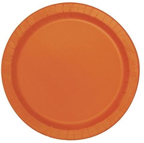 Pumpkin Orange Solid Round Paper Dessert Plates (17cm) 20 Count - Vibrant Paper Plates for Parties and Events, Perfect for Appetizers, Snacks, and Desserts