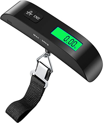 pjp electronics Travel Luggage Scale, Digital Luggage Weighing Scales for Suitcase with Temperature Reading 50 Kg Capacity (Black)