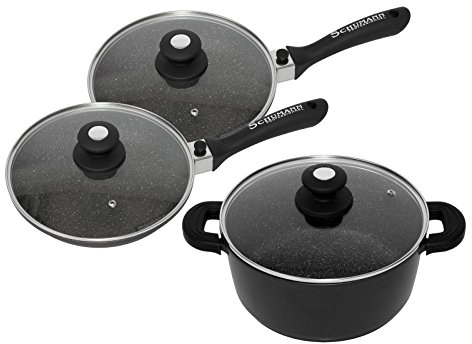 Schumann Professionnel SLO0000052 Poêle 2 Pièces Diamètre 20/24 cm Moove Black + Marmite Diamètre 28 cm Black Rock