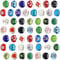 TOAOB 30pcs Mixed Color Big Hole Beads Classic European Glass Beads Murano Charms About 14mm for DIY Craft Jewellery Making
