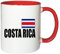 Mister Merchandise Kaffeetasse Costa Rica Fahne Flag Teetasse Becher, Farbe: Weiß-Rot