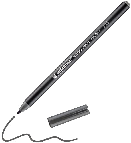 edding 1300 Fasermaler medium - braungrau - 1 Stift - Rundspitze 2 mm - Filzstift zum Zeichnen und Schreiben - Filzstift für Schule, Mandala, Bullet Journal