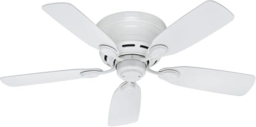 Hunter Fan Indoor Low Profile IV Indoor Ceiling Fan with Pull Chain Control, White Finish, 42 Inch