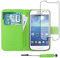 ebestStar - kompatibel mit Samsung Galaxy S4 Mini Hülle GT-i9190, i9192, i9195 Wallet Case Handyhülle[PU Leder], Kartenfächern, Standfunktion +Mini Stift, Grün [Phone:124.6x61.3x8.9mm 4.3]