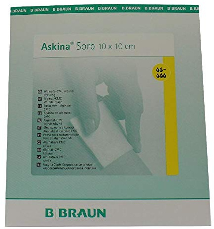ASKINA Sorb Alginat CMC Wundauflage 10x10cm ste., 10 St