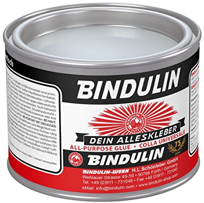 Bindulin Alleskleber (Klebt fast alle Materialkombinationen) (350 Gramm) inkl. Pinsel zum Auftragen
