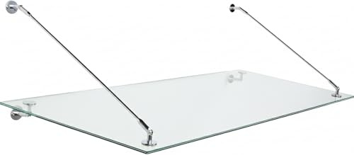 Wagner, tettoia di vetro per porta balcone, copertura per porta d’ingresso, vetro VSG consupporto in acciaio inox