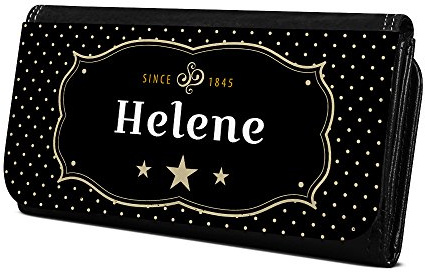 Geldbörse mit Namen Helene - Design Retro Wappen - Brieftasche, Geldbeutel, Portemonnaie, personalisiert für Damen und Herren