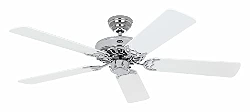 Unbekannt kaiserkraft | Deckenventilator CLASSIC ROYAL | Rotorblatt-Ø 1320 mm | Lack weiß/Chrom glänzend