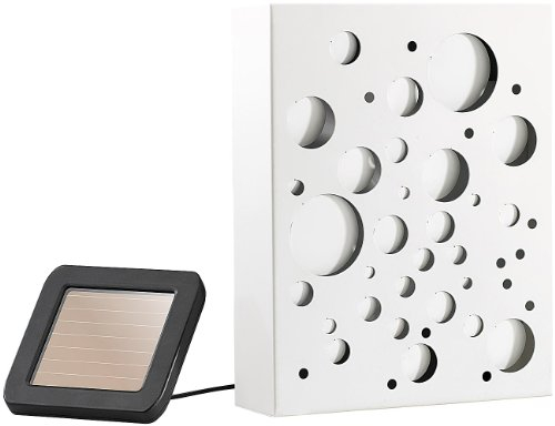 Lunartec Wanddeko Solar: Outdoor-Solar-Wandbild Kugeln mit orangener LED-Beleuchtung (Gartendeko-Solarlampen, Solarleuchten als Wandbilder, Lichter)