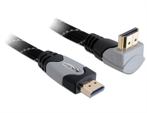 Delock High Speed HDMI Kabel mit Ethernet gewinkelt A-A/Stecker-Stecker 1m