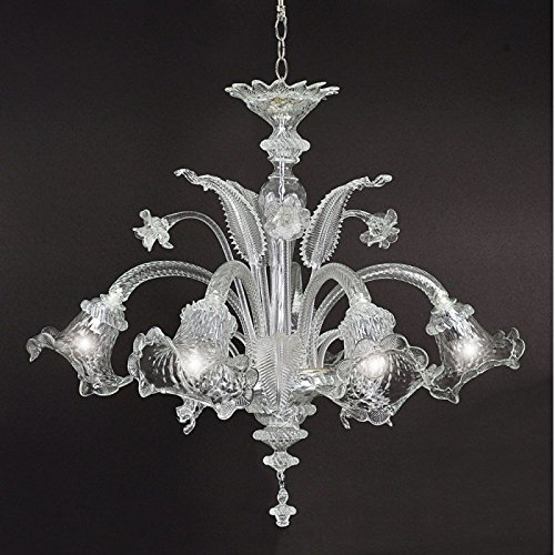 Cristalleria Murano art1020 - Lámpara de araña, 5 bombillas, cristal