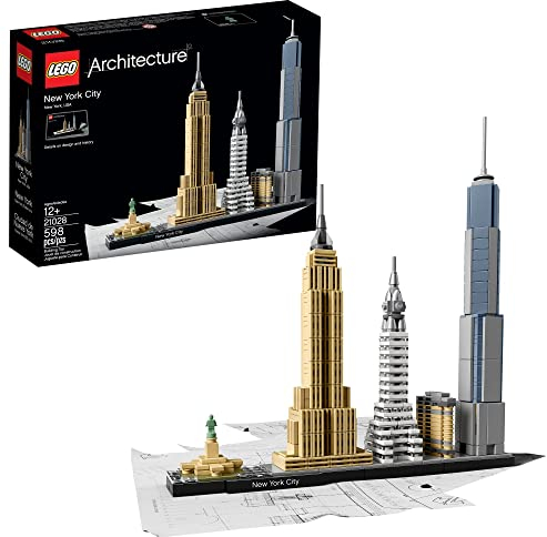 LEGO Architecture New York City 21028, Build It Yourself New York Skyline Model Kit for Adults and Kids (598 Pieces)